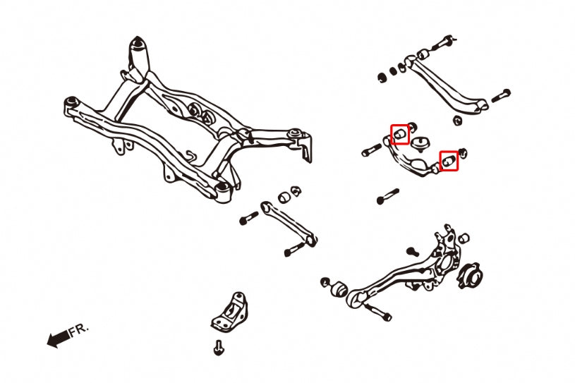 Set bucse brat suspensie superior spate Hardrace pentru Subaru Legacy - 6843