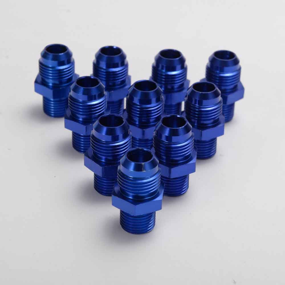 Adaptor Drept AN6 la M12x1,5 Tata-Tata, Aluminiu Albastru, Let's Race