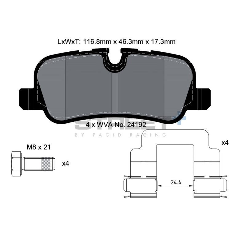 Placute Frana Spate Pagid Street+ T8061 - Land Rover