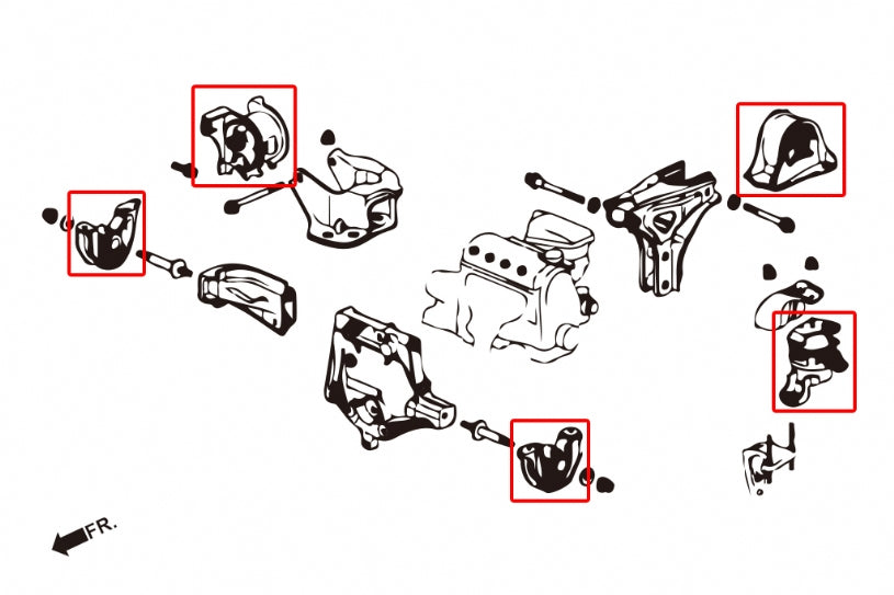 Tampon motor durificat Hardrace pentru Honda Civic - 7568