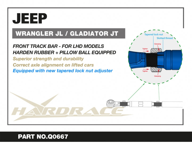 Bara panhard fata Hardrace pentru Jeep Gladiator / Wrangler - Q0667