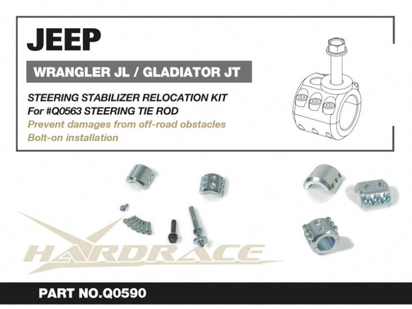 Kit repozitionare amortizor de directie Hardrace pentru Jeep Gladiator / Wrangler - Q0590