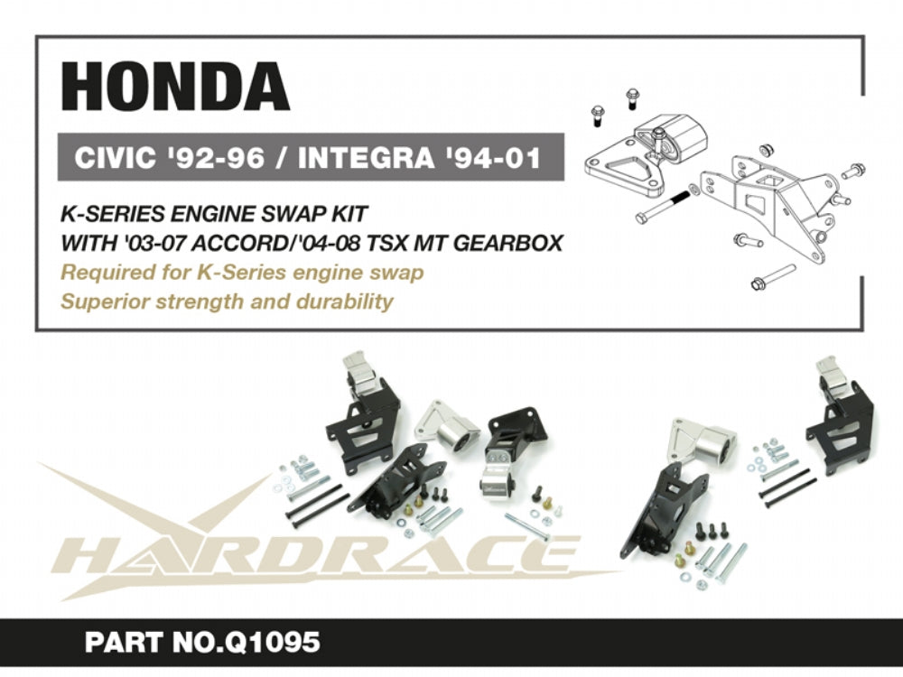Kit tampon motor pentru swap K-Series Hardrace pentru Honda CRX / Civic - Q1095