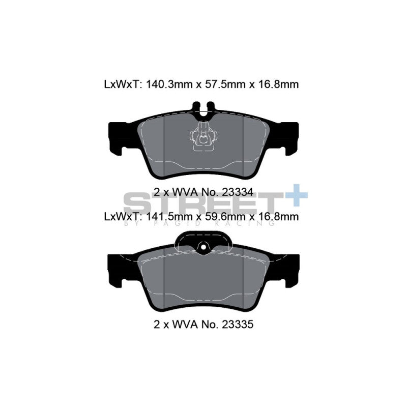 Placute Frana Spate Pagid Street+ T8029 - Mercedes SLK-Class AMG SLK55
