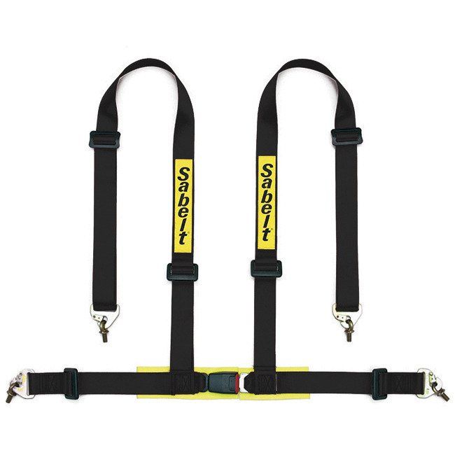 Centura 4 puncte Sabelt ECE cu carlige, chingi 2" #Culoare_Negru