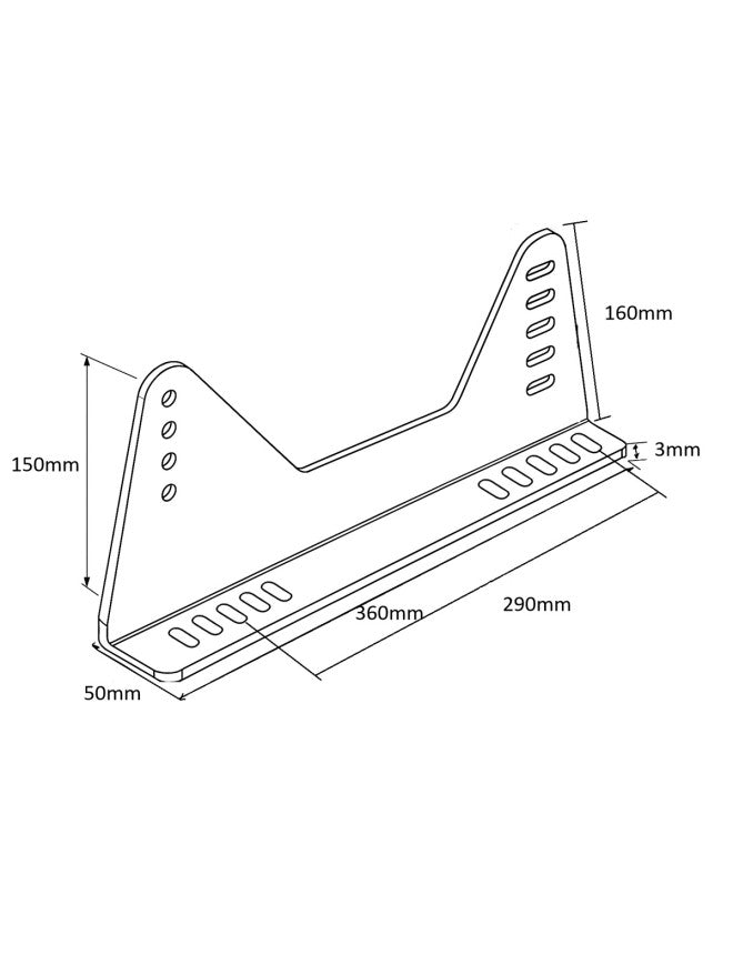 Suporti laterali scaun- otel 3 mm, conform FIA