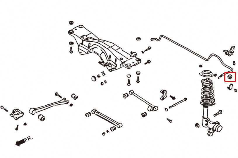 Set bucse suport bara stabilizatoare ranforsate Hardrace pentru Subaru Forester / Legacy - 7648