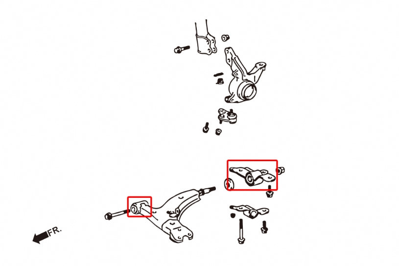 Set bucse brat suspensie inferior fata Hardrace pentru Toyota Corolla - 6634