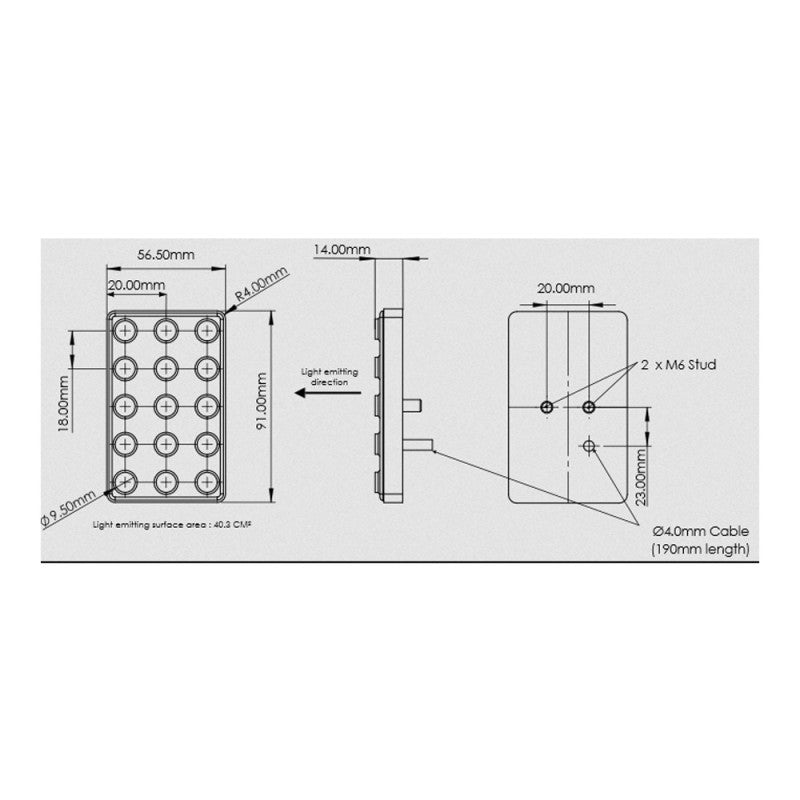 Stop Ploaie LED Dreptunghiular Cartek FIA 8874-2019