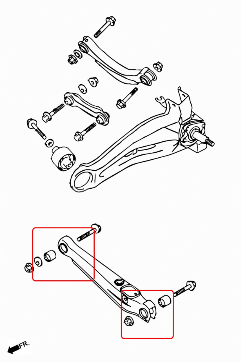Set bucse brat suspensie inferior spate Hardrace pentru Mitsubishi Colt - 6324