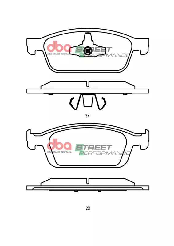 Placute Frana DBA Brake Kit Street Series T2 Slotted & Street Performance (2x DBA2120S + DB2353SP) Fata Ford DBA2120S-2353SP