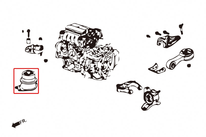 Tampon motor durificat Hardrace pentru Honda Jazz - 7286