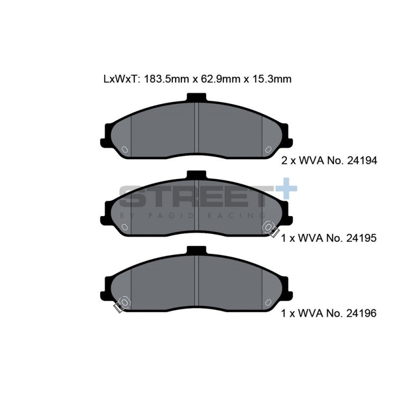 Placute Frana Fata Pagid Street+ T8062 - Ford Territory