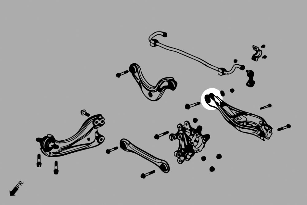 Set bucse brat suspensie inferior spate Hardrace pentru Honda Civic - Q1521
