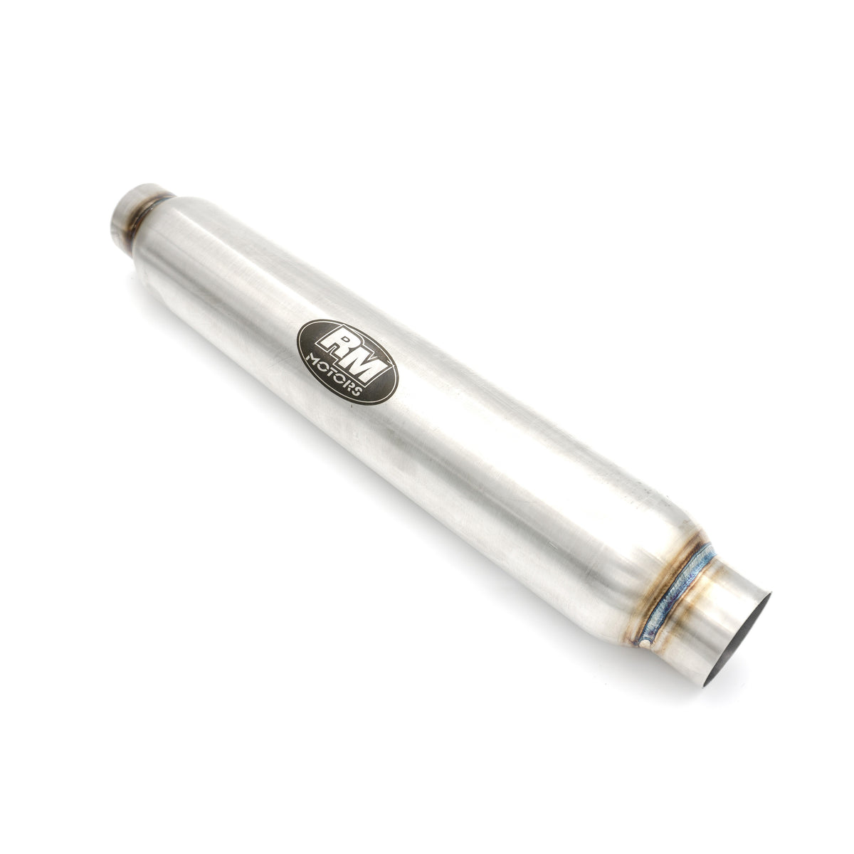 Round straight-through sports silencer, body 88.9 mm, length 300-480 mm, RM04