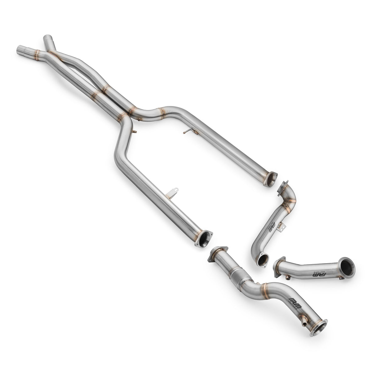 RM-Motors downpipe, connector and midpipe set, BMW M3, M4 (G80, G81, G82, G83) 3.0 S58