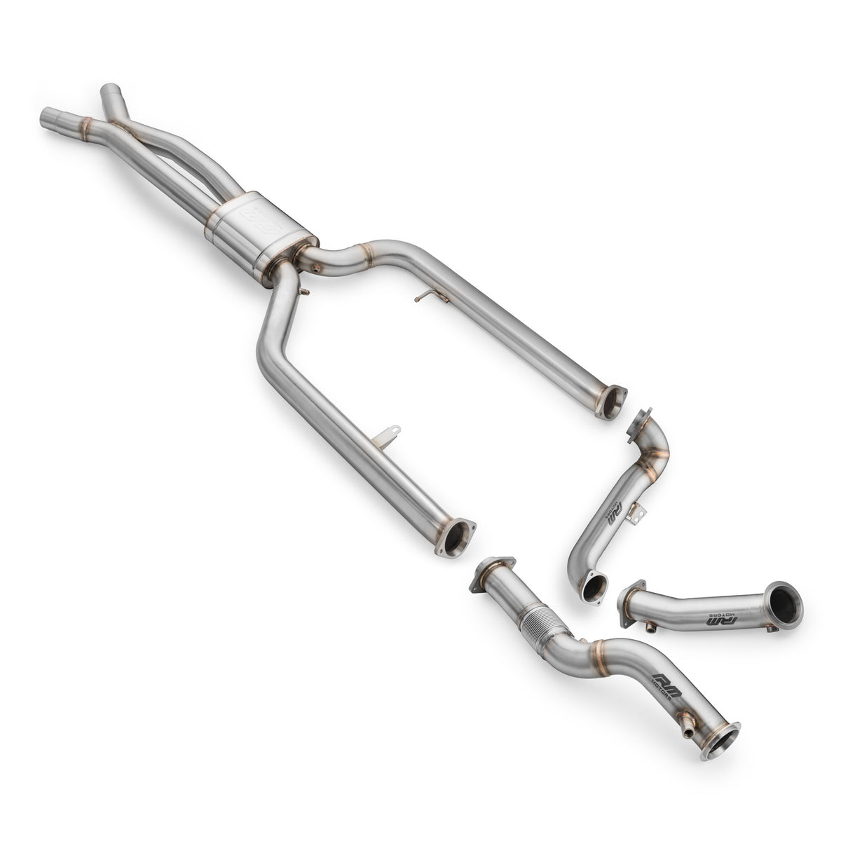 RM-Motors downpipe, connector and midpipe set, BMW M3, M4 (G80, G81, G82, G83) 3.0 S58