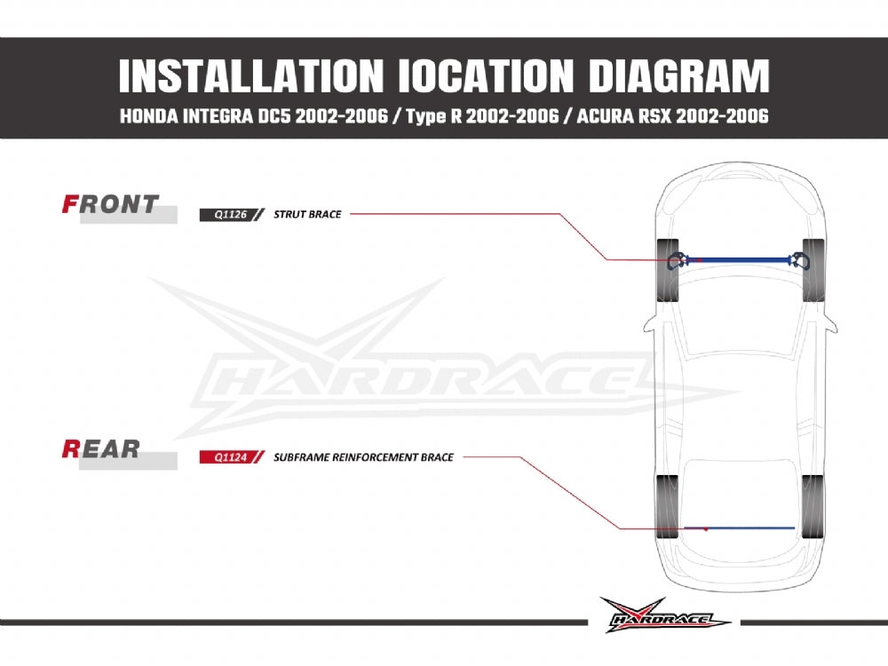 Bara rigidizare telescoape fata Hardrace pentru Honda Integra - Q1126