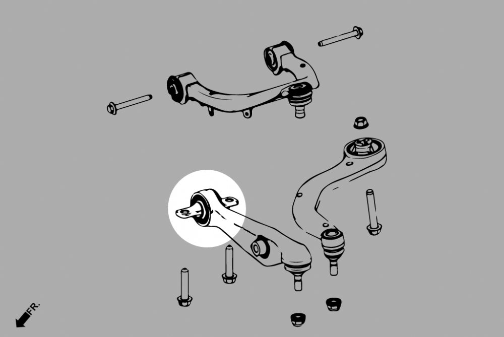 Set bucse brat suspensie inferior fata, capat interior Hardrace pentru Tesla Model 3 / Model Y - Q0861