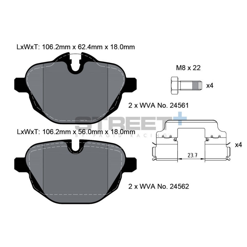 Placute Frana Spate Pagid Street+ T8079 - BMW Seria 5 F10