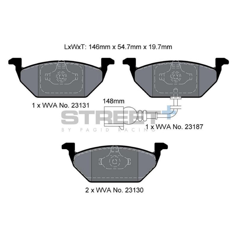 Placute Frana Fata Pagid Street+ T8164 - Audi A2 8Z