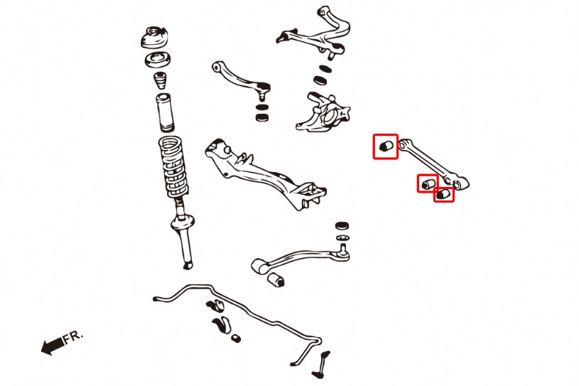 Set bucse brat suspensie inferior spate Hardrace pentru Mitsubishi Lancer Evo - 6678