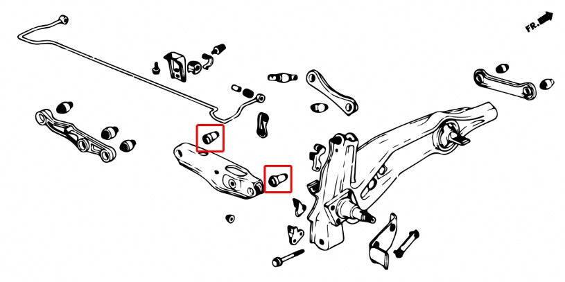 Set bucse brat suspensie inferior spate Hardrace pentru Honda CRX / Civic - 6257
