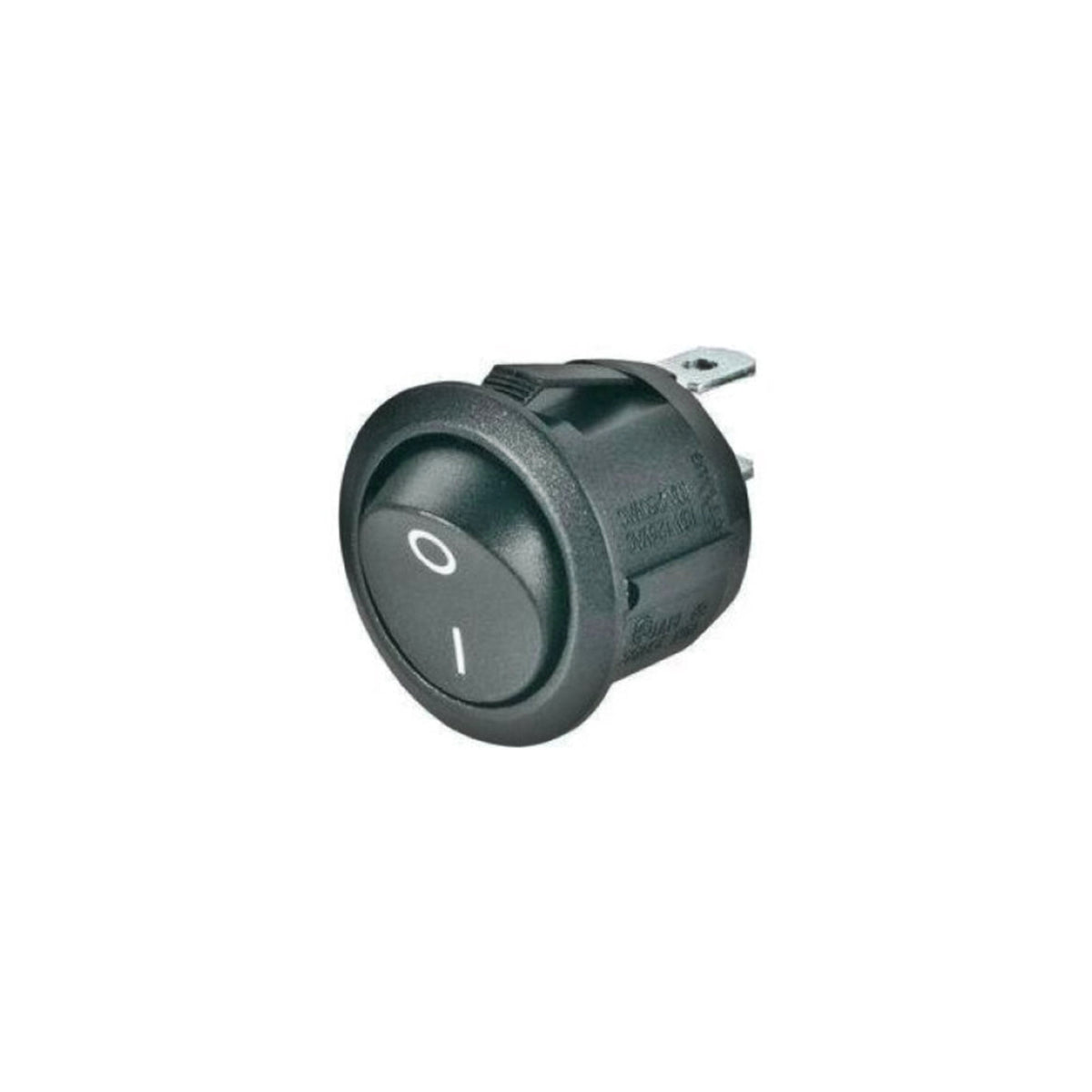 Buton basculant rotund ON-OFF, 1 faza, negru