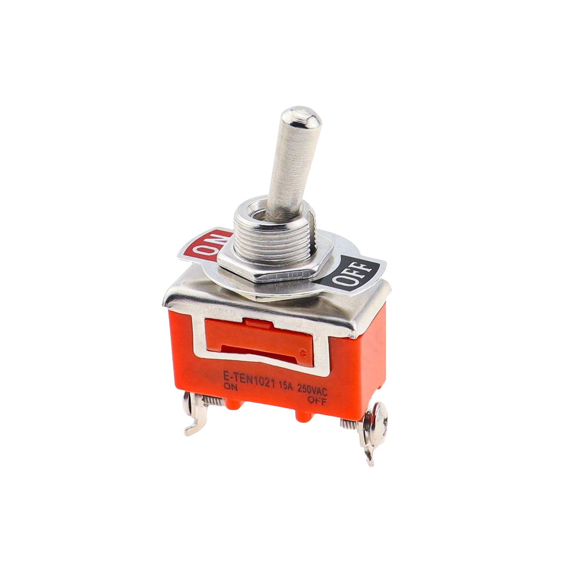 Intrerupator toggle cu maneta metalica, ON-OFF, 15A, terminale cu surub