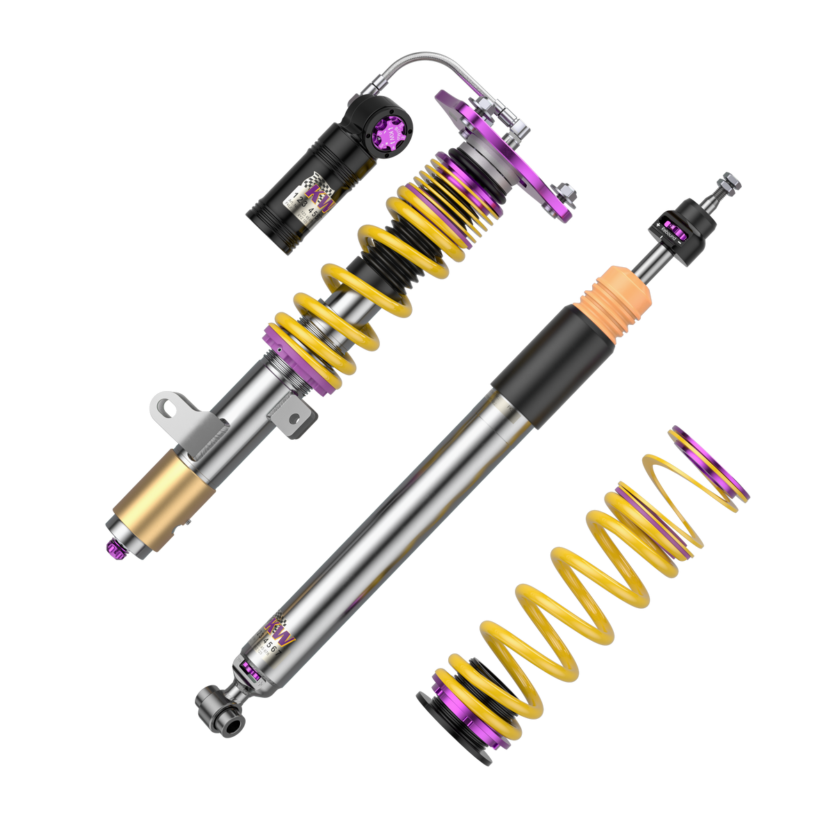 Suspensie Reglabila Coilover KW Clubsport V3 (cu rulment) Audi A3 8V 3528080H, componentele kitului