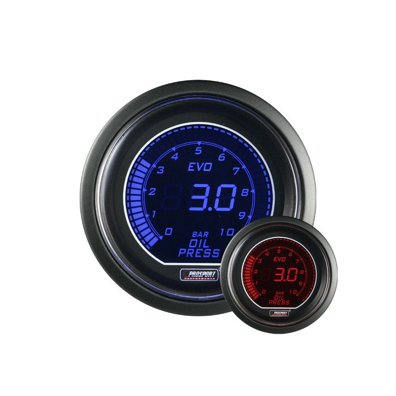 Ceas digital presiune ulei Prosport 52mm, iluminare albastru sau rosu