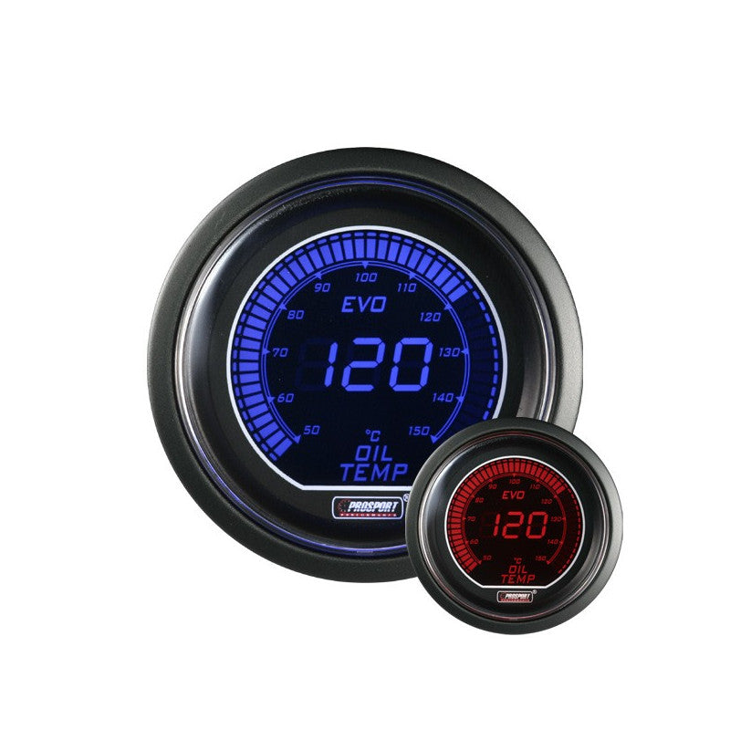 Ceas digital temperatura ulei Prosport 52mm, iluminare albastru sau rosu