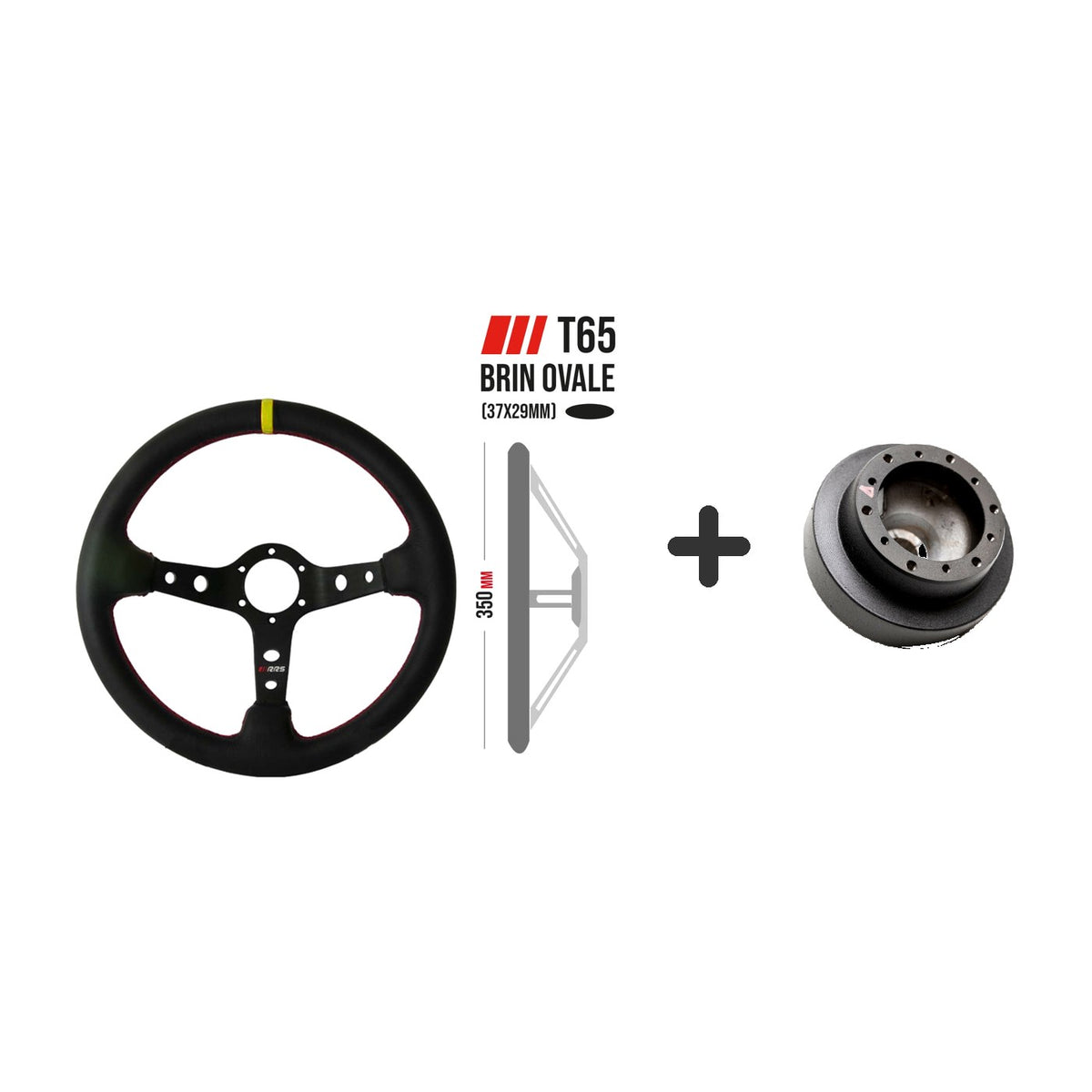 Volan Let's Race 350 mm, adancit 65 mm + butuc volan BMW E46