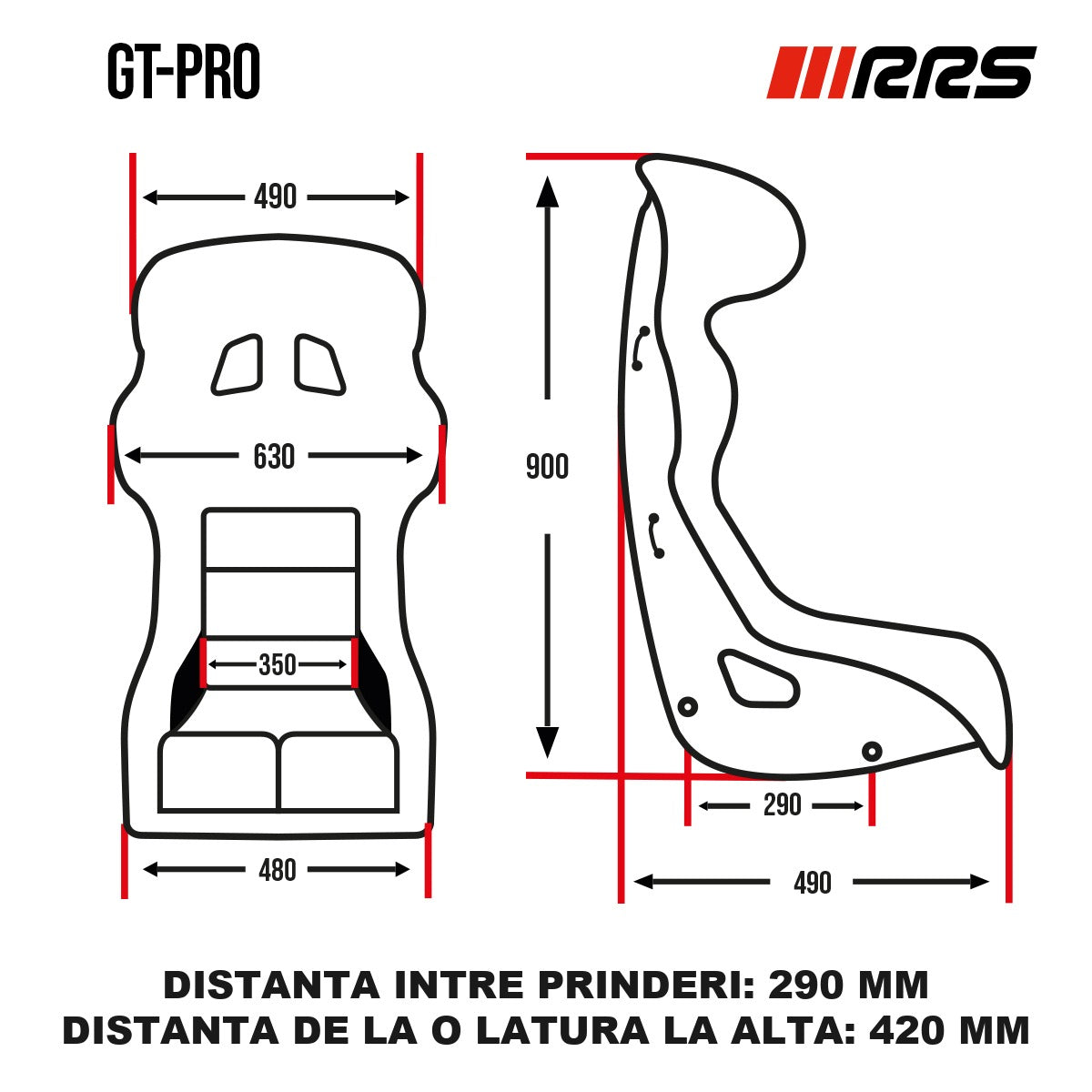 Cotele scaunului RRS GT PRO PLUS