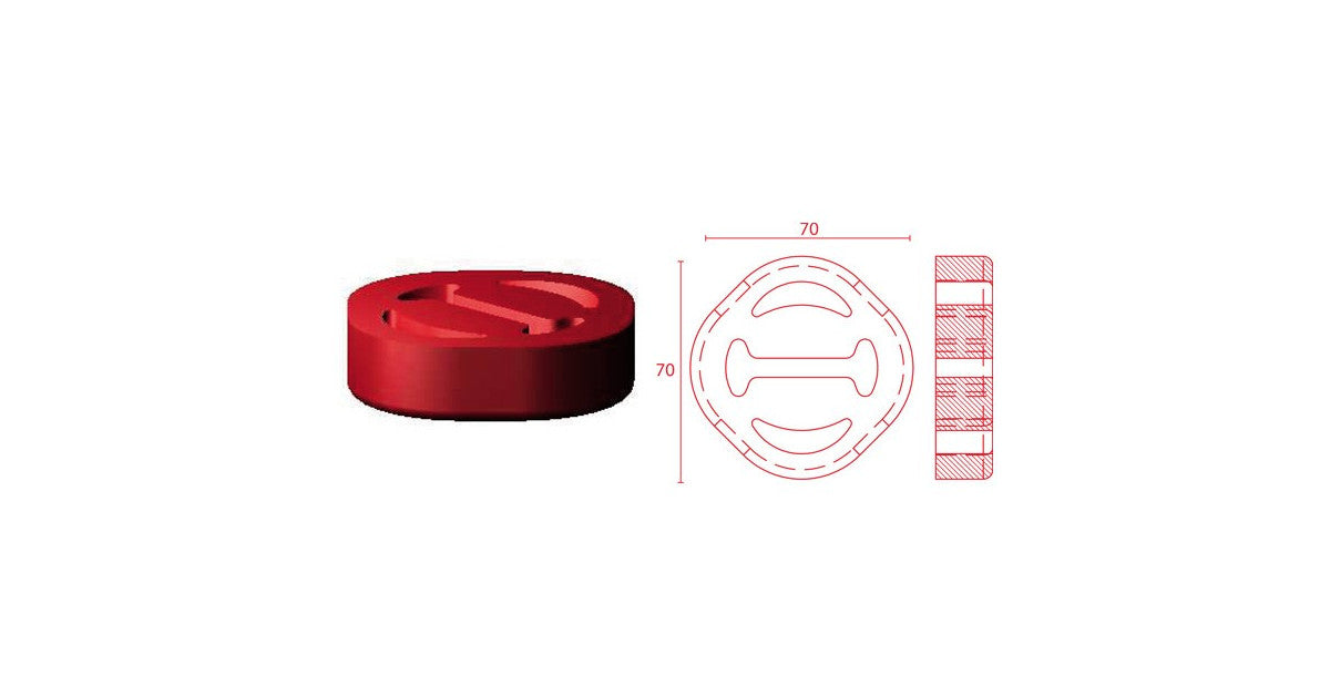 Tampon evacuare Powerflex 70/70mm