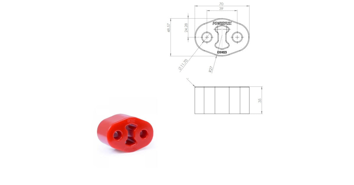 Tampon universal evacuare Powerflex grosime 35mm