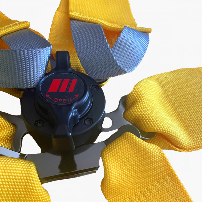 Centura 6 puncte RRS FIA 3" 2" pentru HANS® 2.8Kg Galben