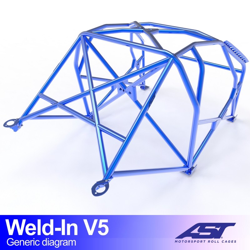 AST Roll Cage V5 8-puncte (Weld-In) pentru AUDI A4 / S4 (B5) 4 usi Sedan FWD