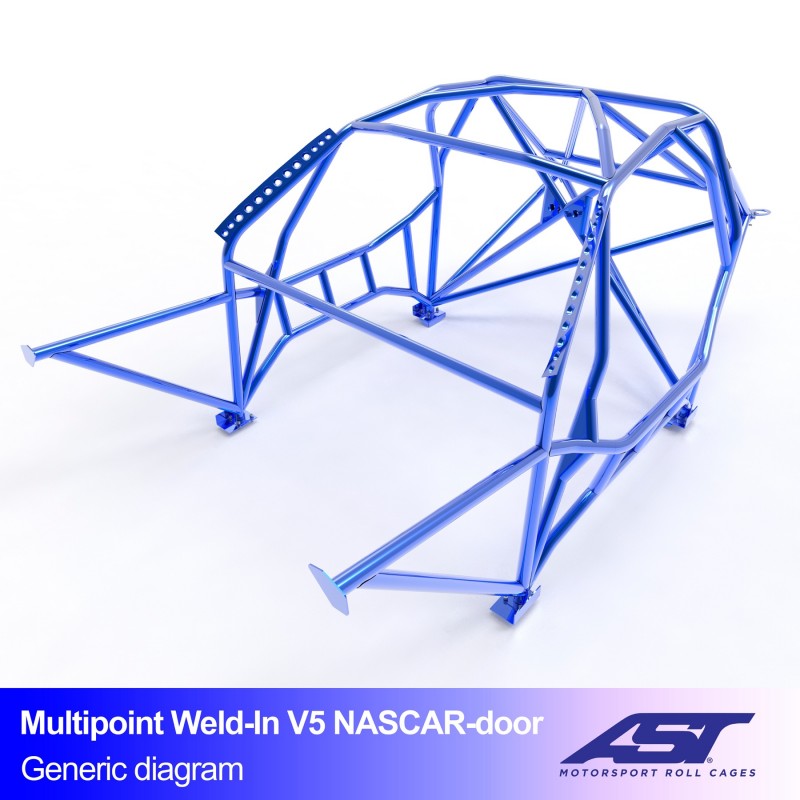 AST Roll Cage V5 10-puncte (Weld-In) pentru BMW (E87) 1-Series E87 5 usi Hatchback RWD