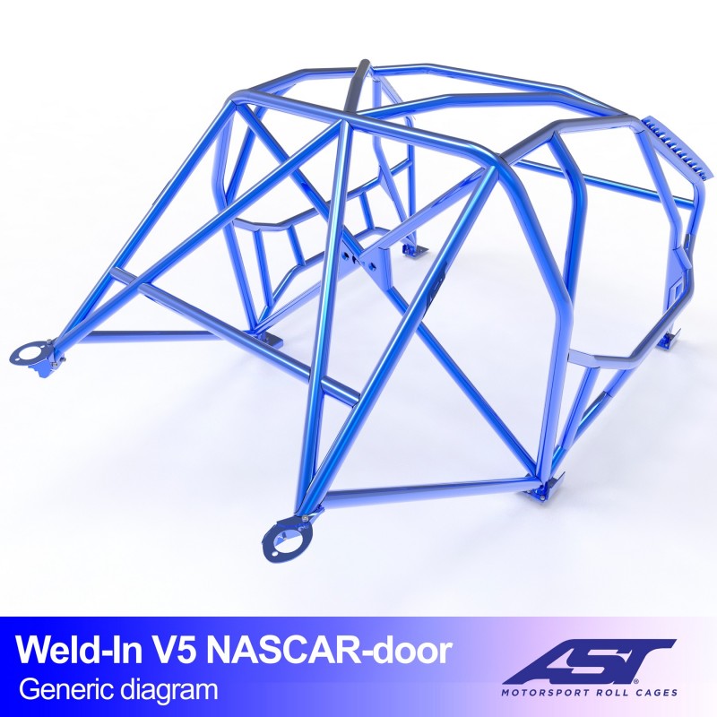 AST Roll Cage V5 8-puncte (Weld-In) pentru BMW (E87) 1-Series E87 5 usi Hatchback RWD