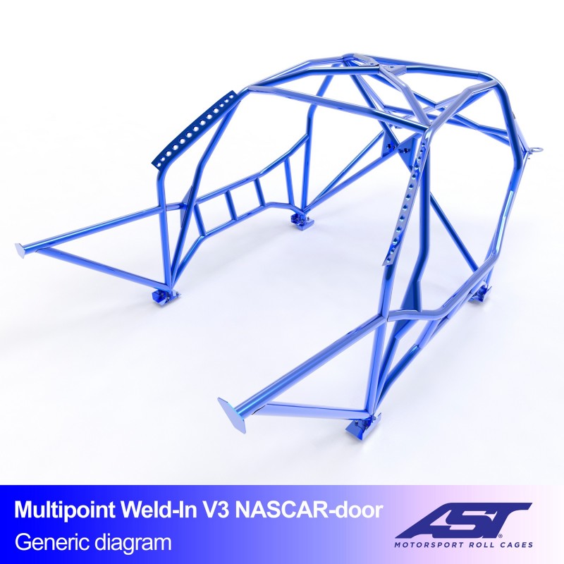 AST Roll Cage V3 10-puncte (Weld-In) pentru BMW (E46) 3-Series E46 3 usi Compact RWD