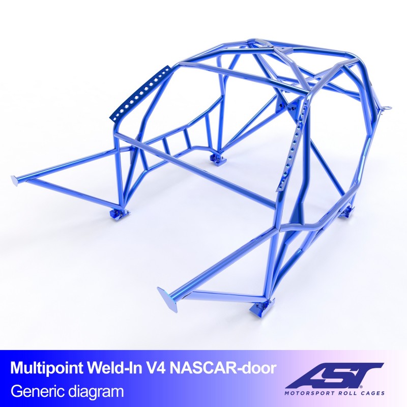 AST Roll Cage V4 10-puncte (Weld-In) pentru BMW (E46) 3-Series E46 3 usi Compact RWD