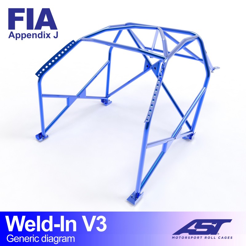 AST Roll Cage V3 8-puncte (Weld-In) pentru BMW (E46) 3-Series E46 4 usi Sedan RWD