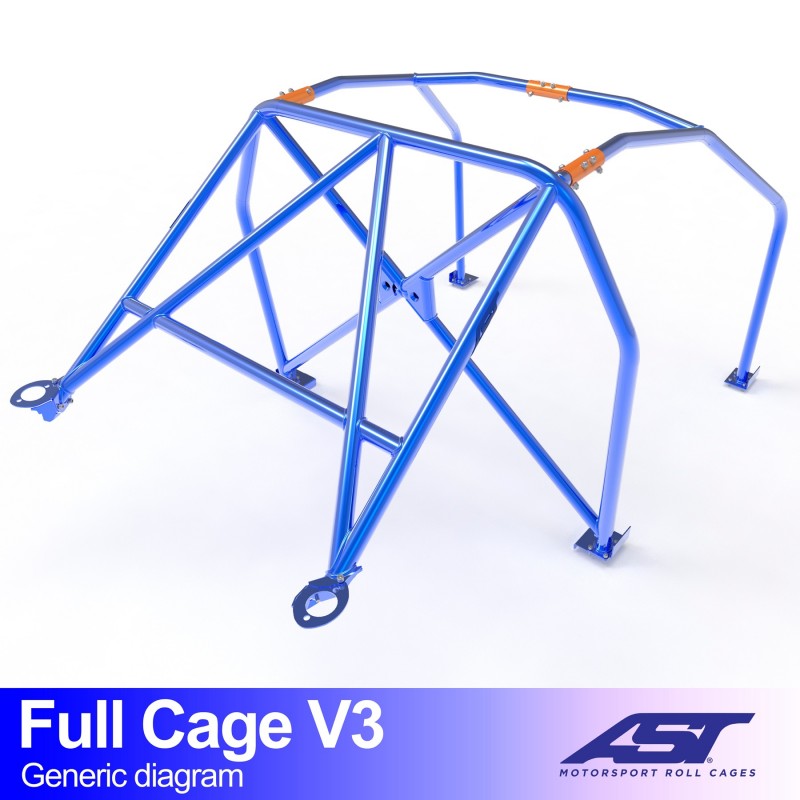 AST Full Cage V3 6-puncte (Bolt-In) pentru MAZDA RX-7 (FD) 3 usi Coupe