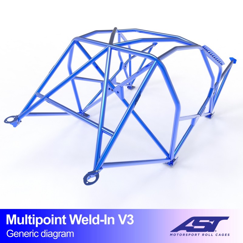 AST Roll Cage V3 10-puncte (Weld-In) pentru MINI Cooper (R53) 3 usi Hatchback