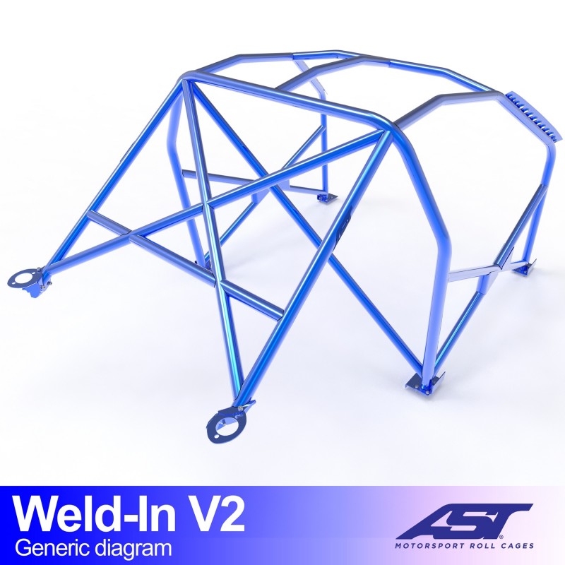 AST Roll Cage V2 8-puncte (Weld-In) pentru MINI Cooper (R56) 3 usi Hatchback