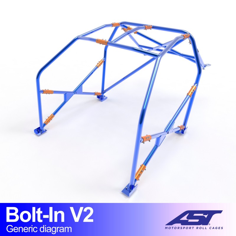 AST Full Cage V2 6-puncte (Bolt-In) pentru PORSCHE Boxster (986) 2 usi Roadster
