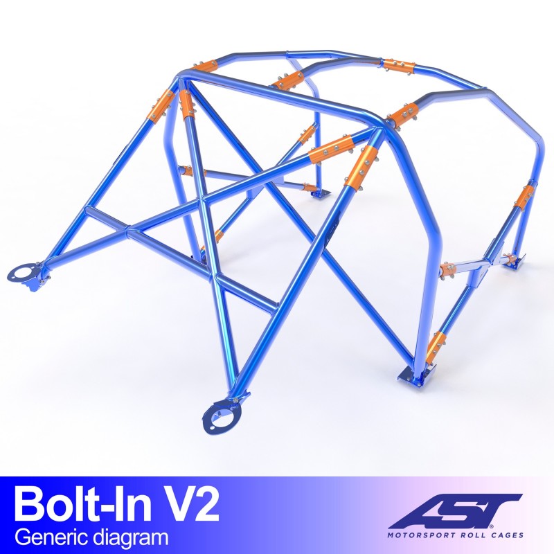 AST Full Cage V2 6-puncte (Bolt-In) pentru PORSCHE Boxster (986) 2 usi Roadster