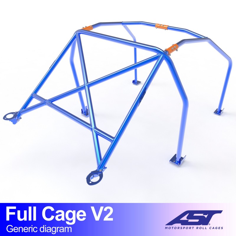 AST Full Cage V2 6-puncte (Bolt-In) pentru RENAULT Megane III 3 usi Hatchback