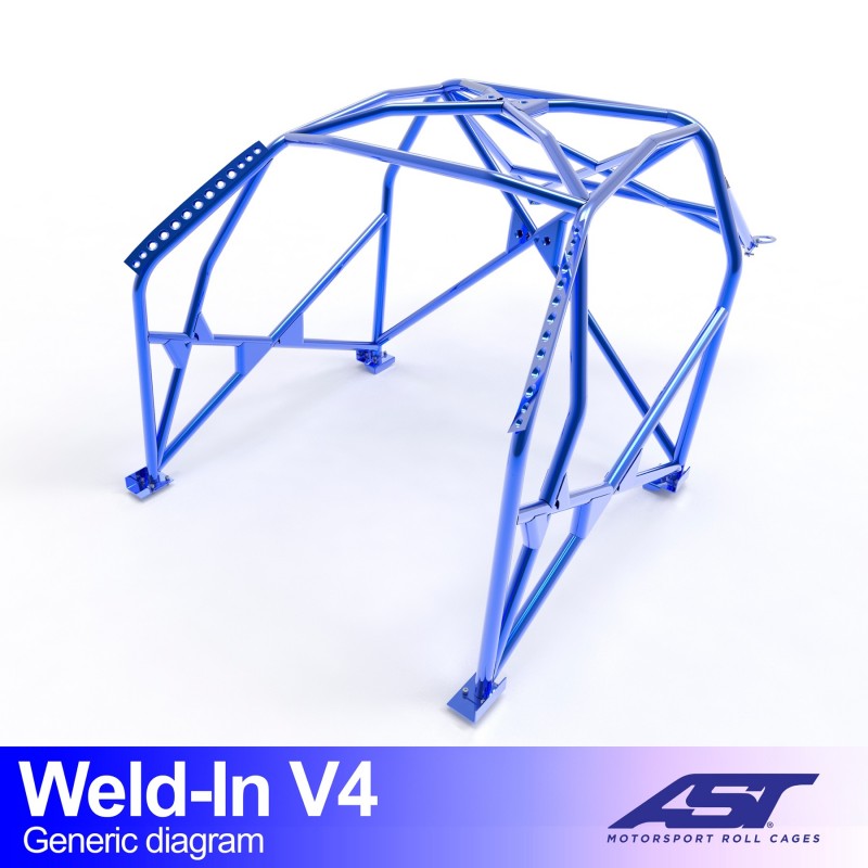 AST Roll Cage V4 8-puncte (Weld-In) pentru SEAT Leon (5F) 3 usi Hatchback